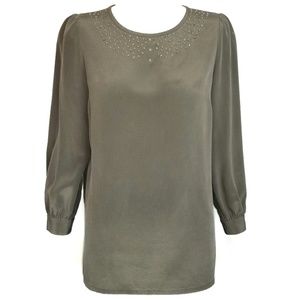 Marc Jacobs Beluga Crystal 100% Silk Blouse Size 6